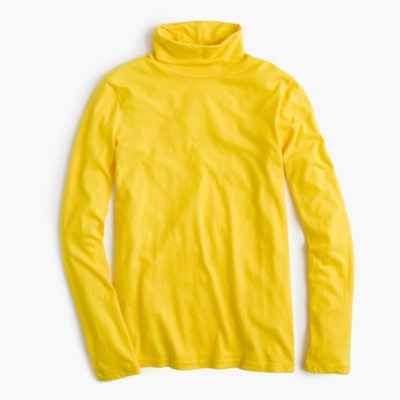 XXS 🔖 J. CREW tissue turtleneck  yellow mustard marigold NWT - Picture 3 of 6